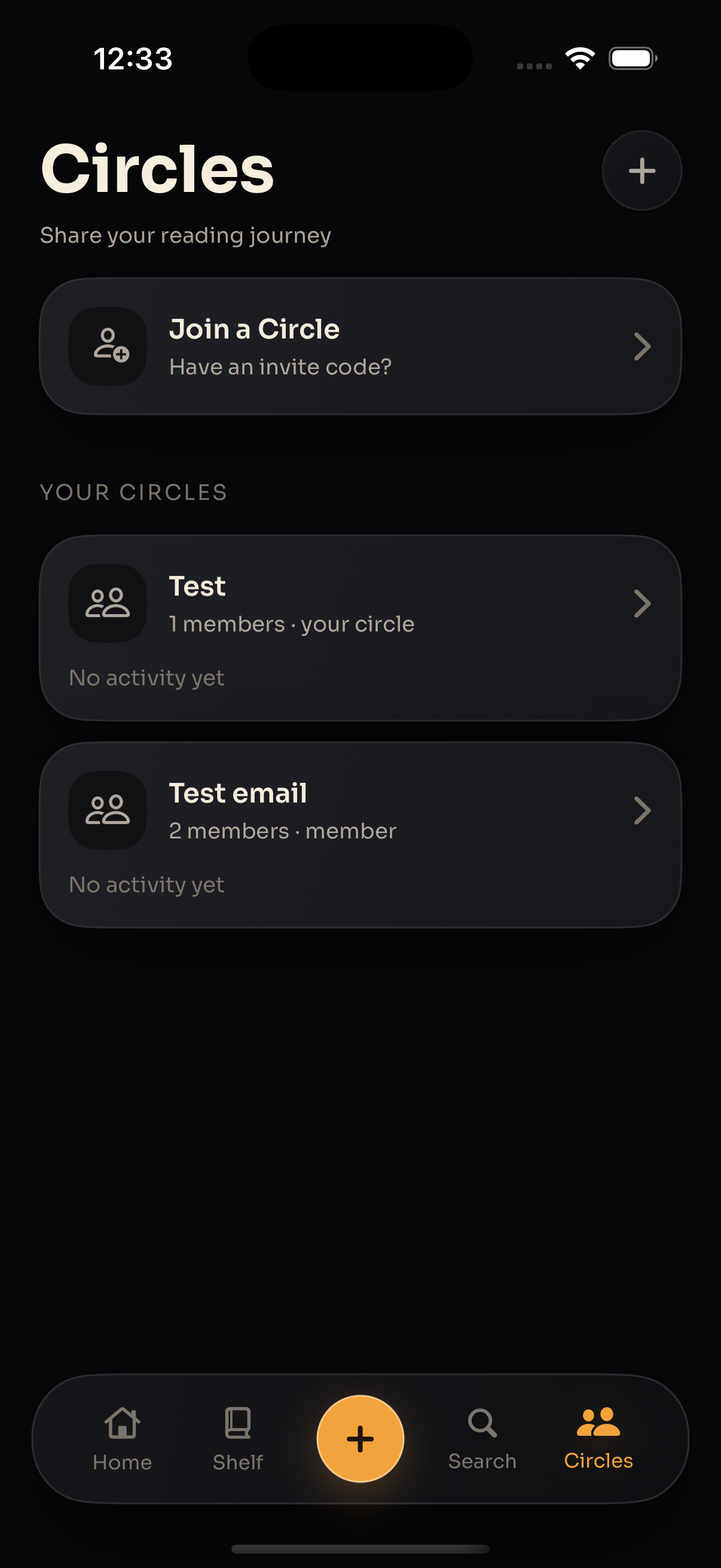 Shelvo Circles feature for private book sharing with friends